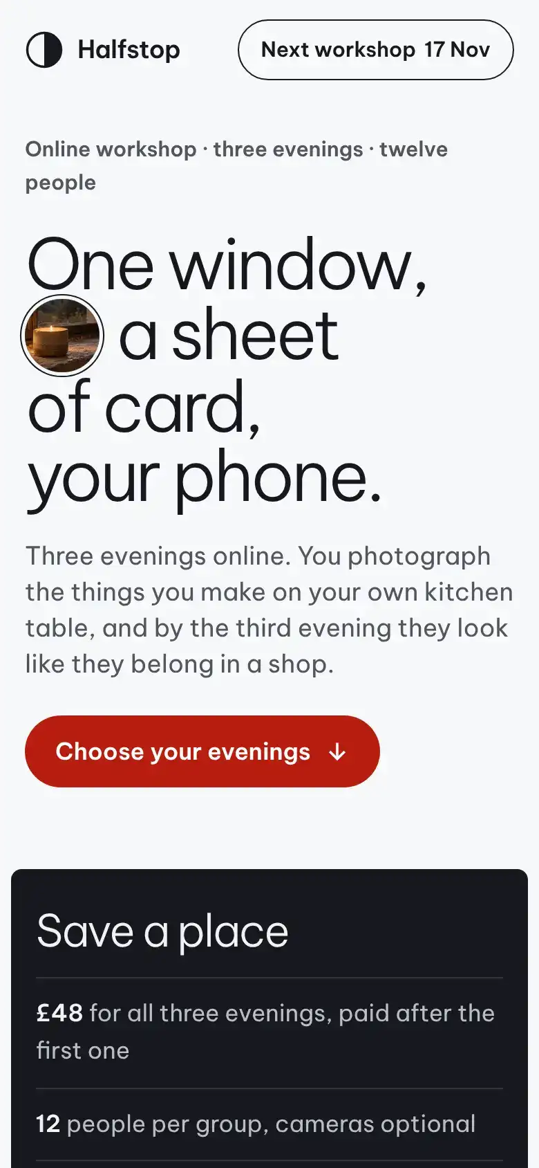 Halfstop on a phone