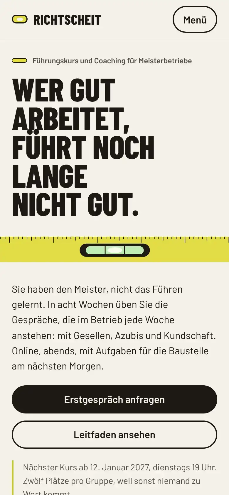 Richtscheit on a phone