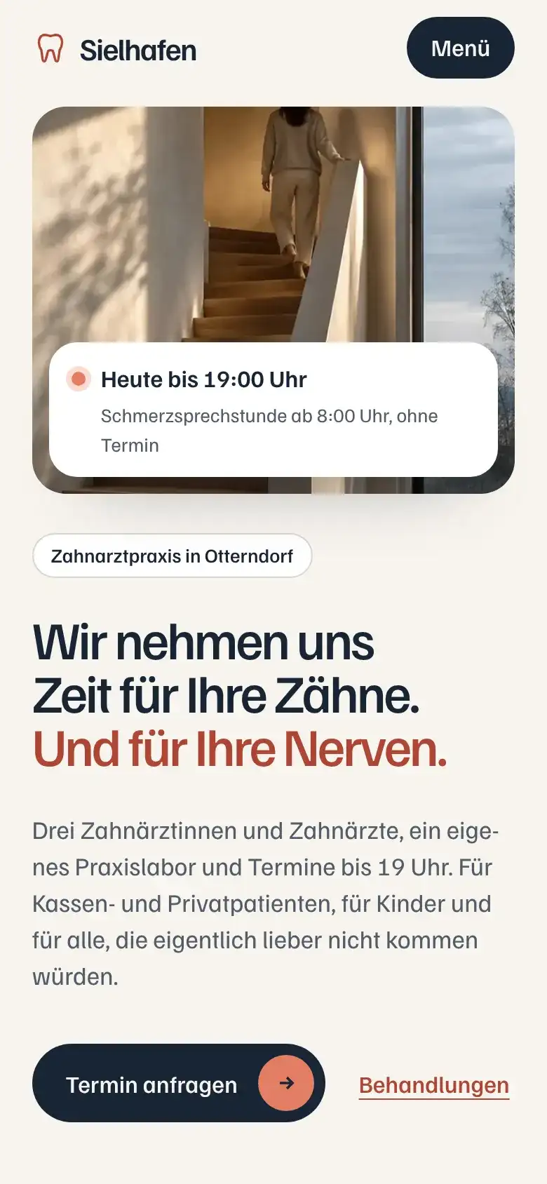 Sielhafen auf dem Telefon