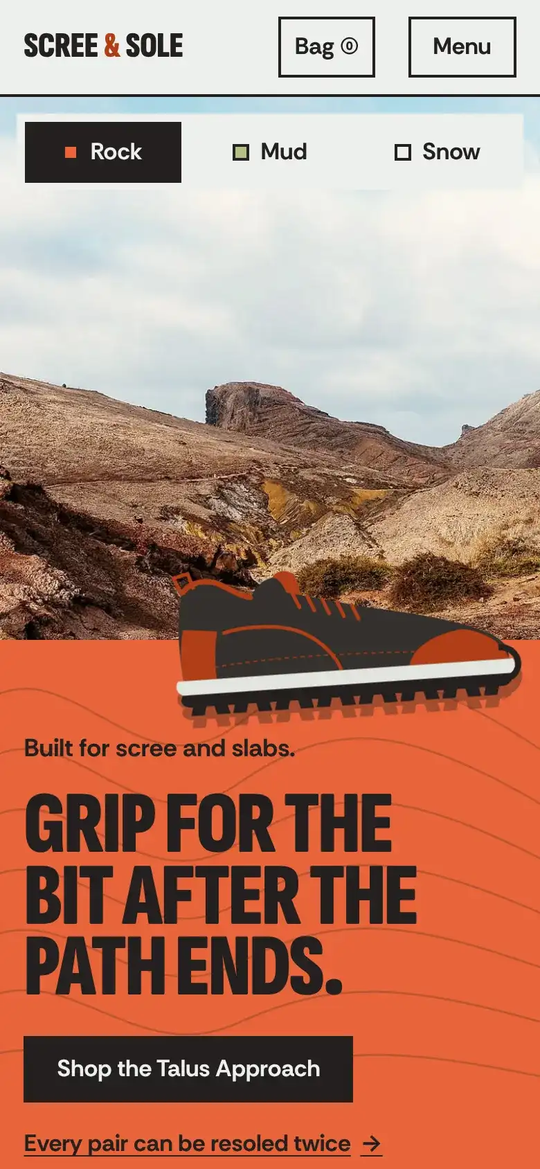 Scree & Sole on a phone