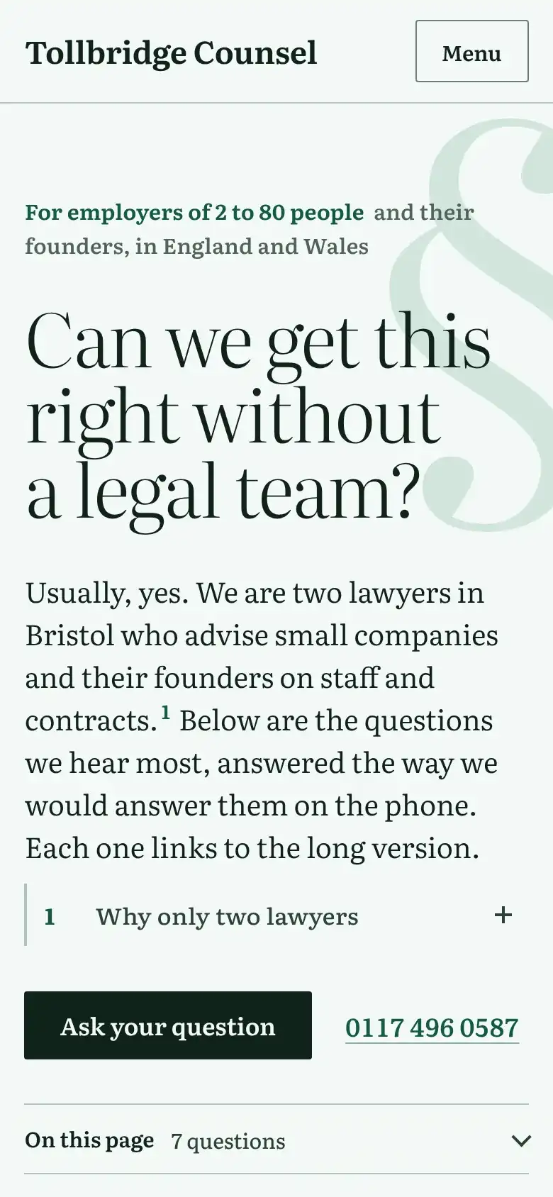 Counsel on a phone