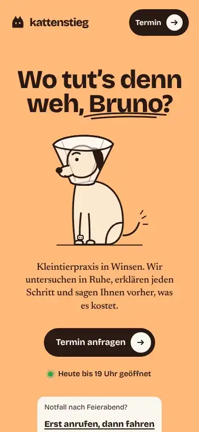 Kattenstieg auf dem Telefon