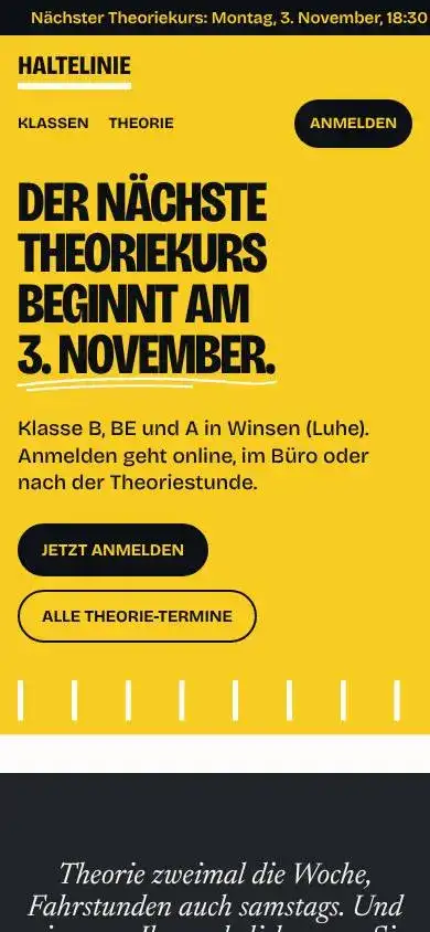 Haltelinie auf dem Telefon