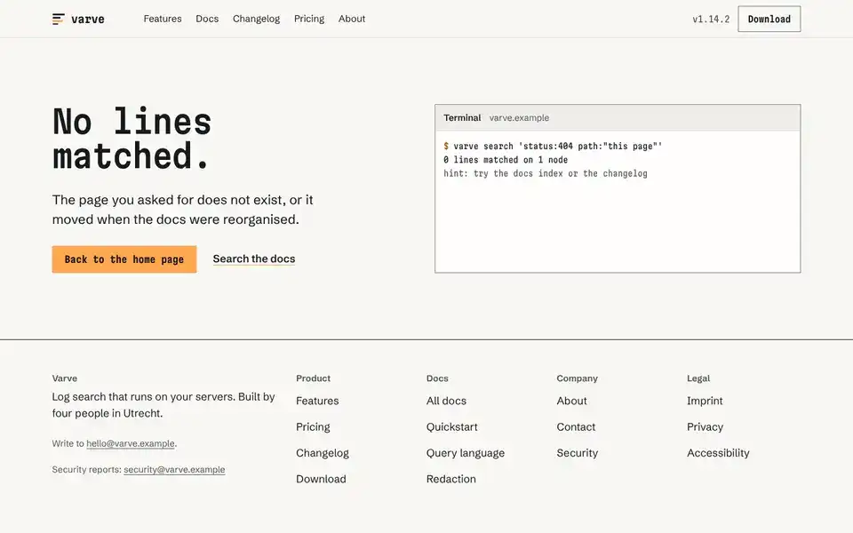 Specimen, page "404", first screen
