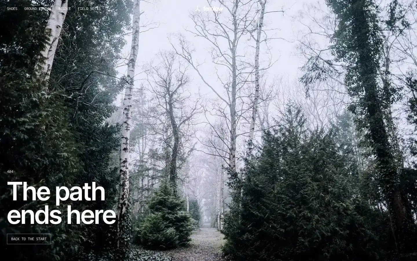 Fernlow, Seite „Not found“, erster Bildschirm