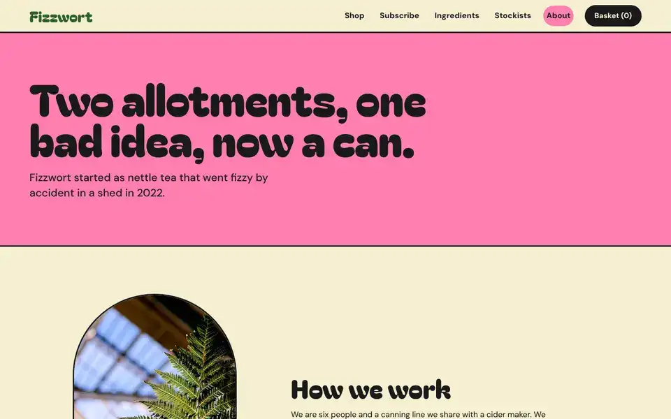 Fizzwort, page "About", first screen