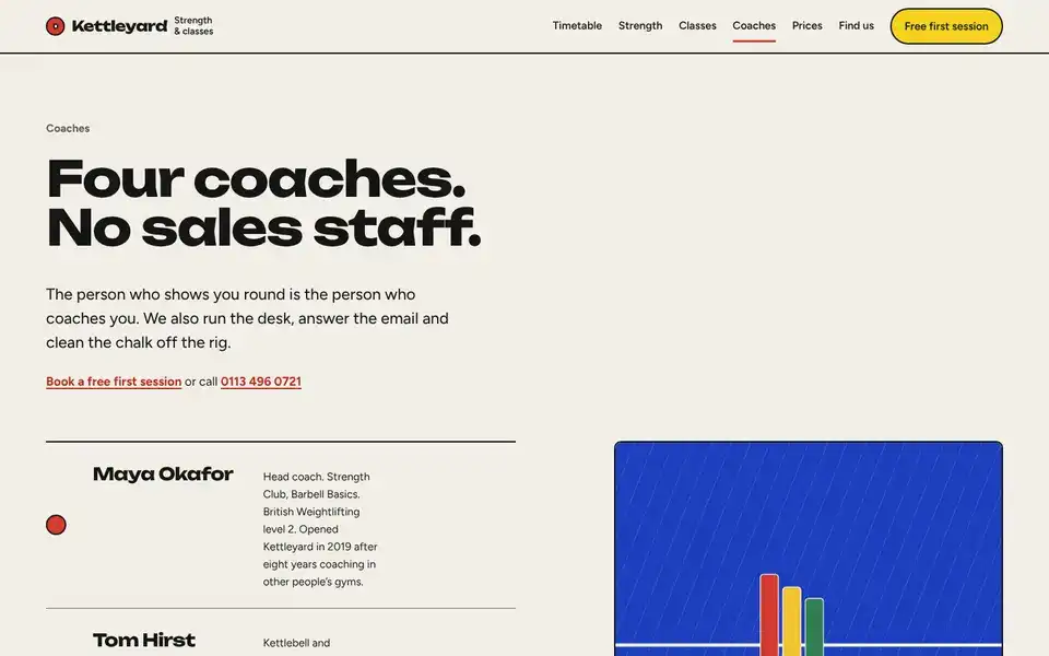 Kettleyard, page "Coaches", first screen