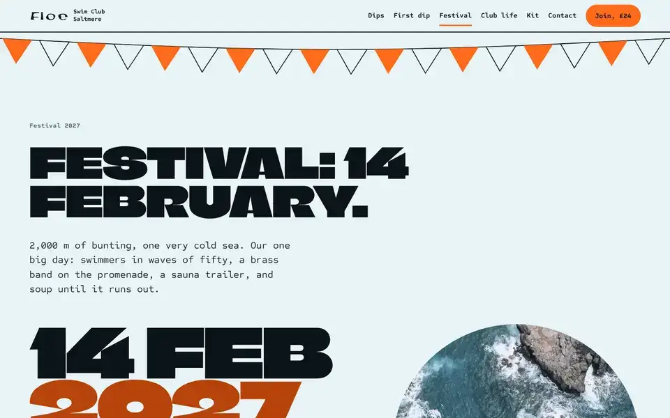 Floe, page "Festival", first screen