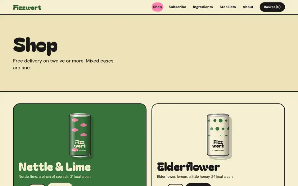 Fizzwort, page "Shop", first screen